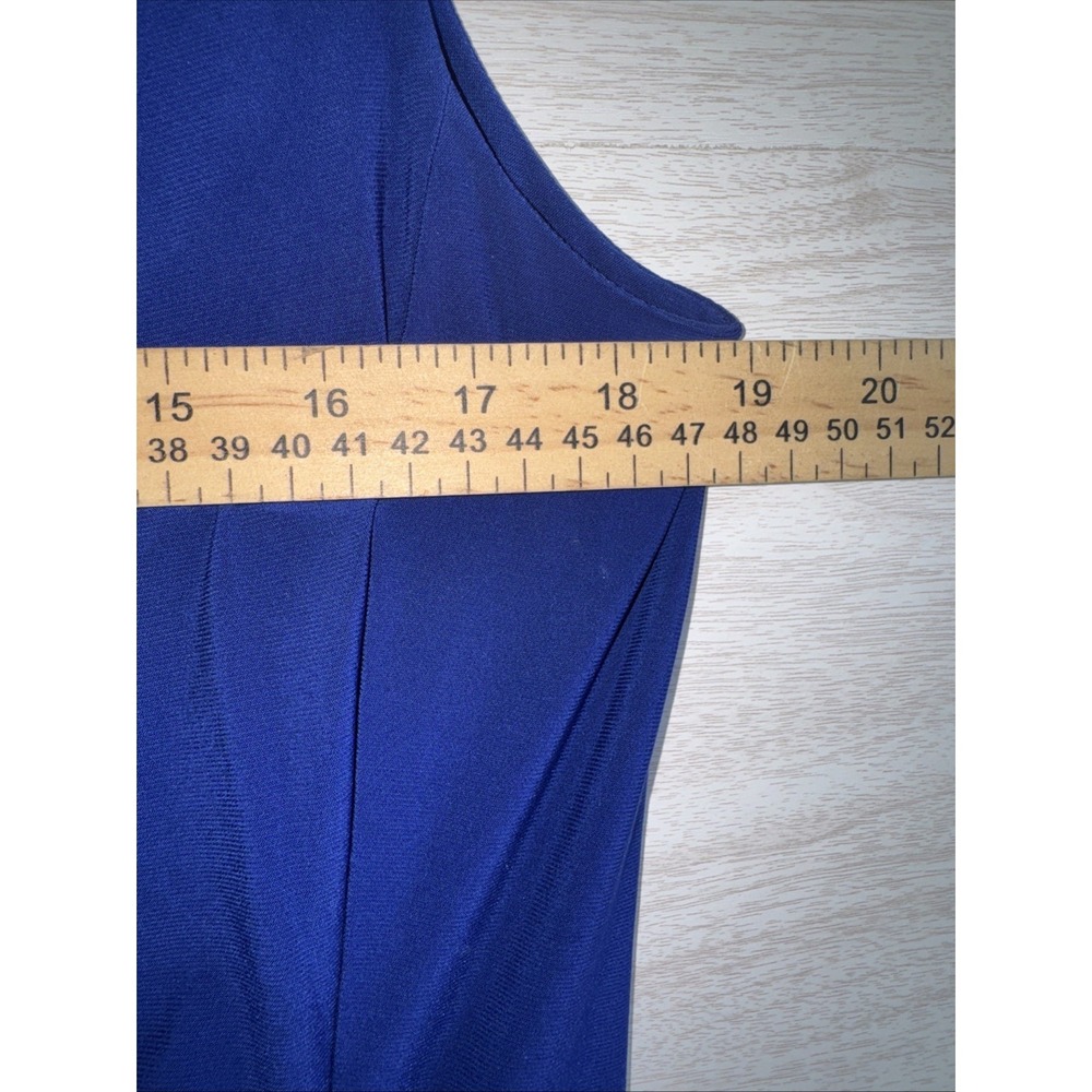 Lauren Ralph Lauren blue sleeveless Cowl Neck Dress Sz 16 - Picture 5 of 7